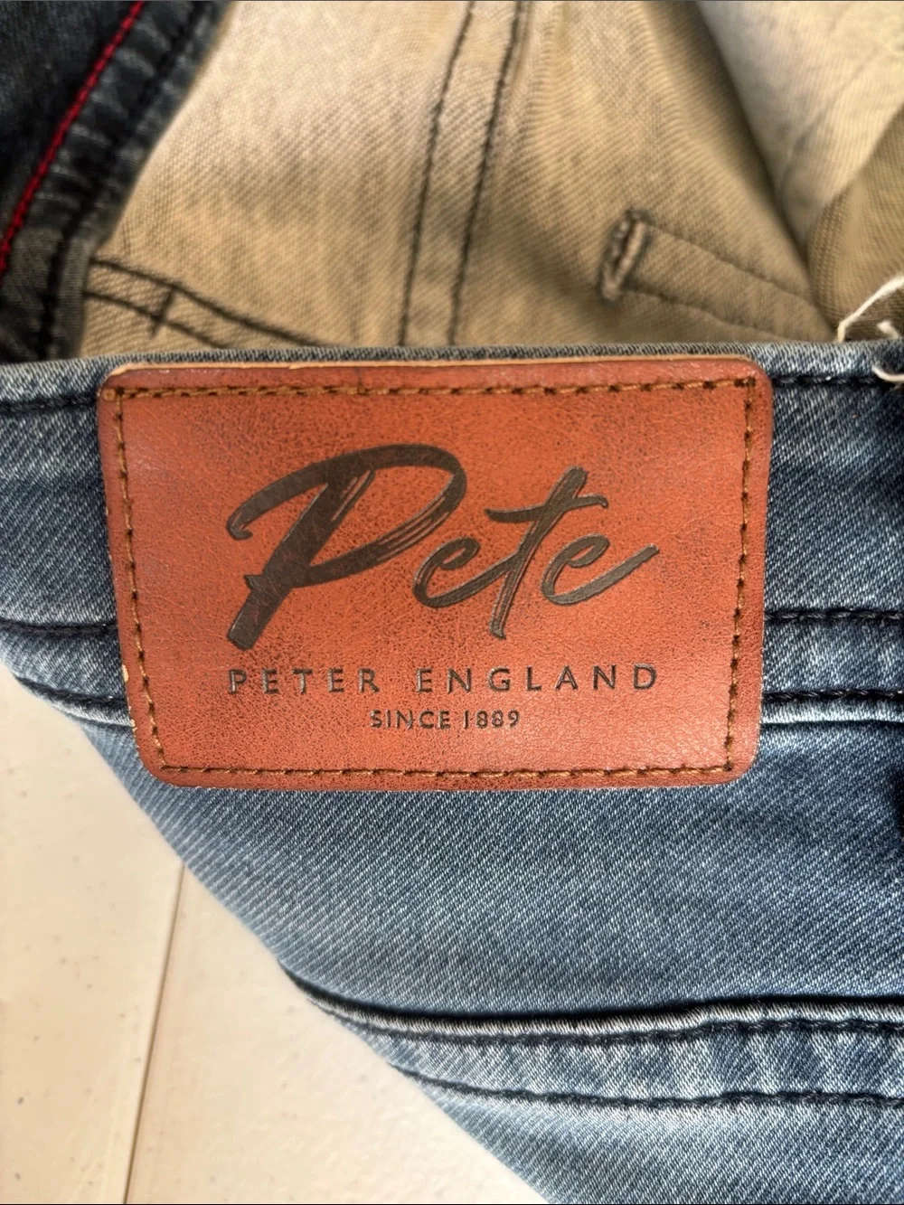 Peter England Men’s Skinny Slim Straight Jeans in Blue Wash 36x32